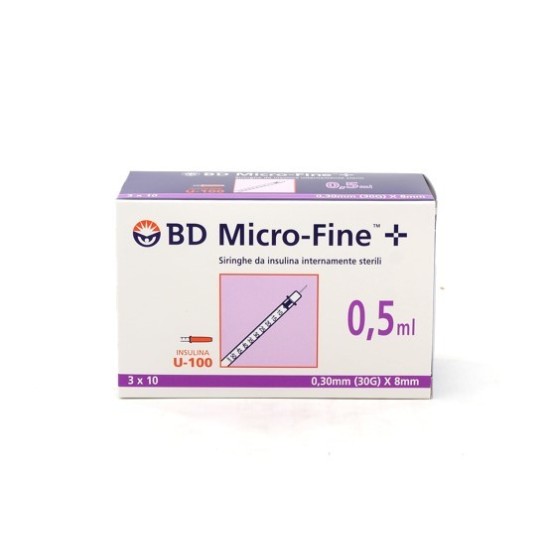 SIRINGHE INSULINA BD 0,5ML G30 8MM - 30PZ