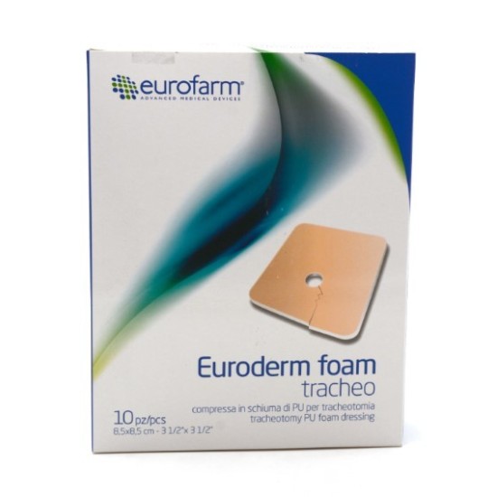 EURODERM FOAM TRACHEO 8,5X8,5CM - 10PZ