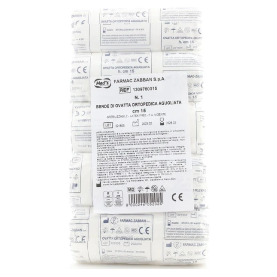 BENDA DI OVATTA ORTOPEDICA AGUGLIATA 15CM - 5PZ