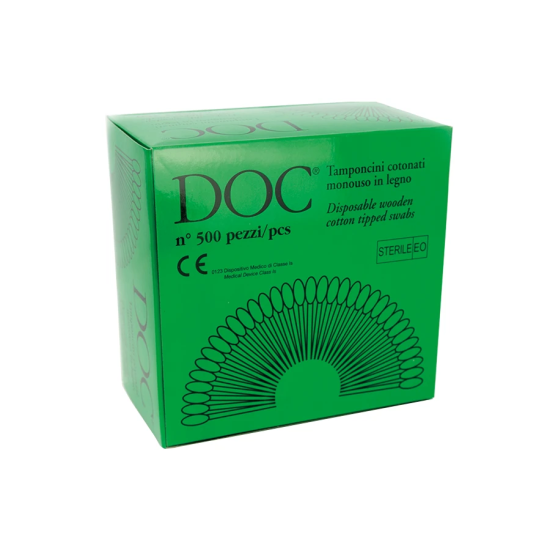 DOC TAMPONCINI COTONATI 500PZ MONOUSO IN LEGNO