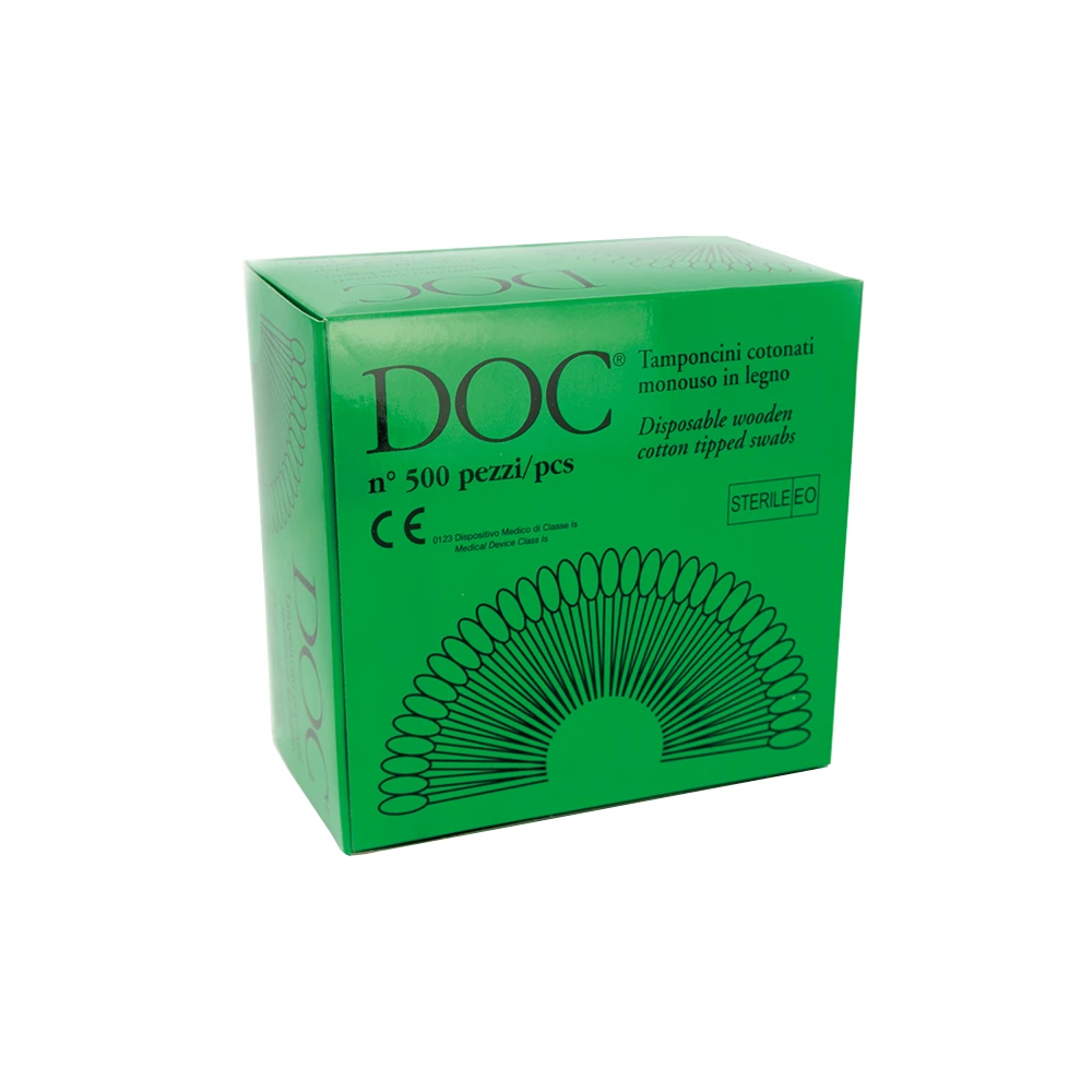 DOC TAMPONCINI COTONATI 500PZ MONOUSO IN LEGNO