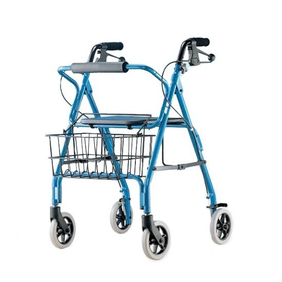 DEAMBULATORE ROLLATOR 4 RUOTE CON FRENO