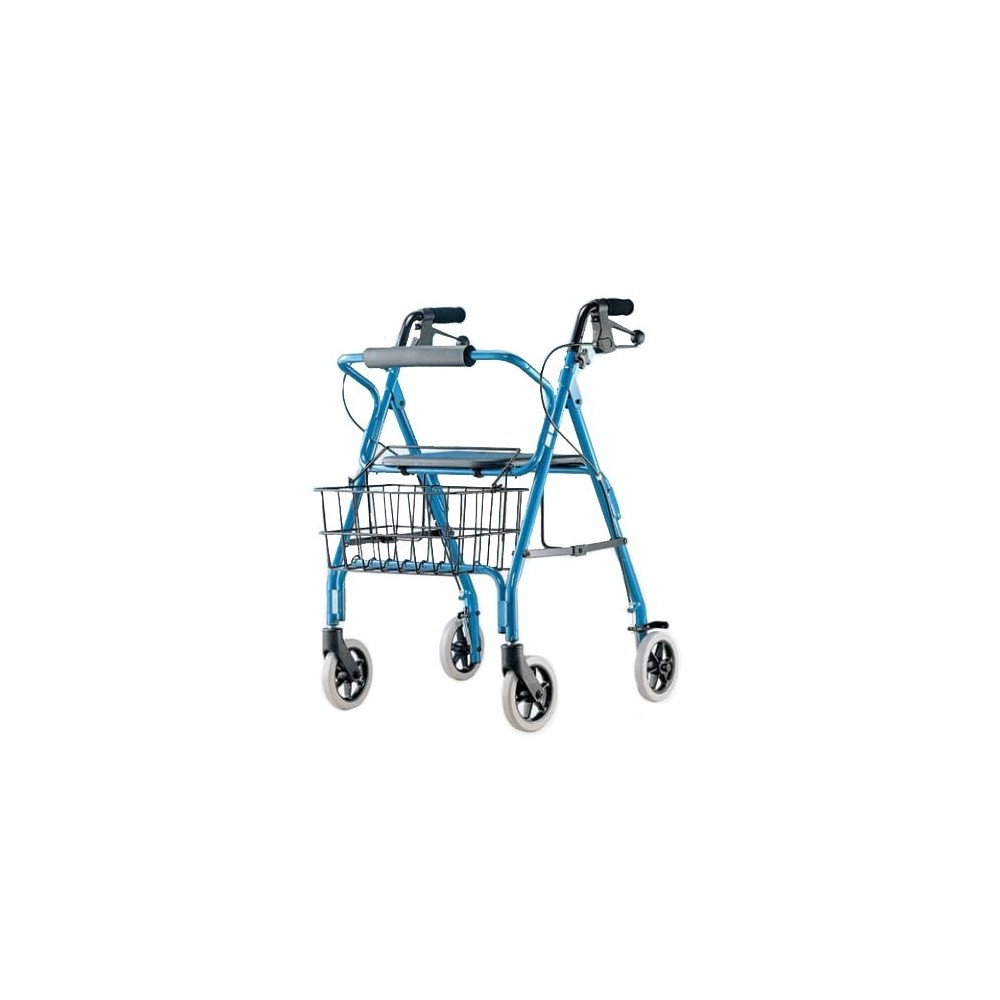 DEAMBULATORE ROLLATOR 4 RUOTE CON FRENO