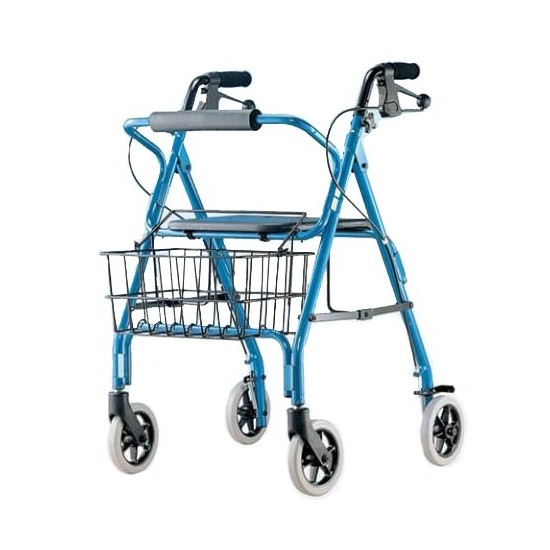 DEAMBULATORE ROLLATOR 4 RUOTE CON FRENO