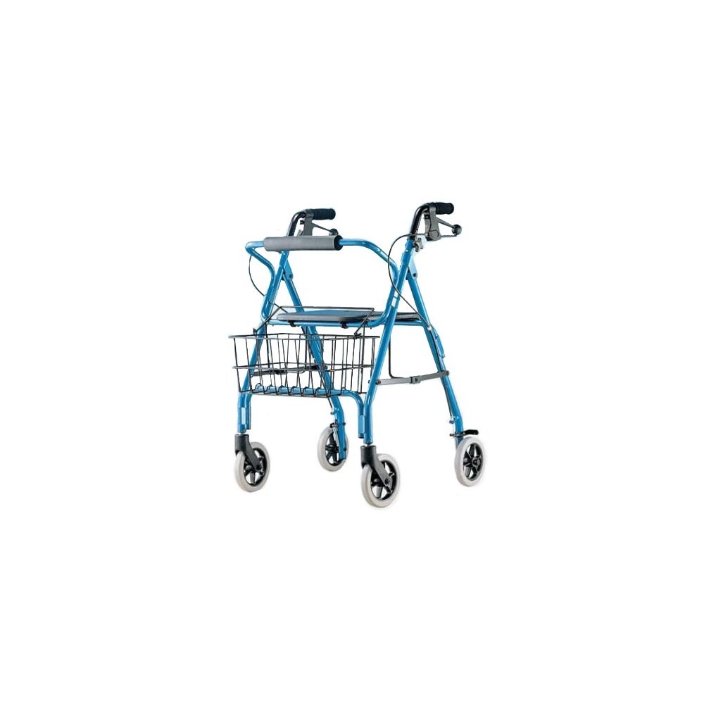 DEAMBULATORE ROLLATOR 4 RUOTE CON FRENO