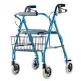 DEAMBULATORE ROLLATOR 4 RUOTE CON FRENO