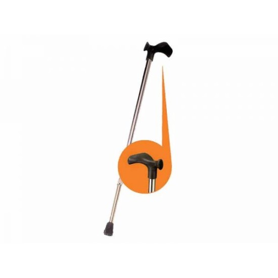BASTONE ALLUMINIO ANODIZZATO CON IMPUGNATURA DESTRA - MARRONE