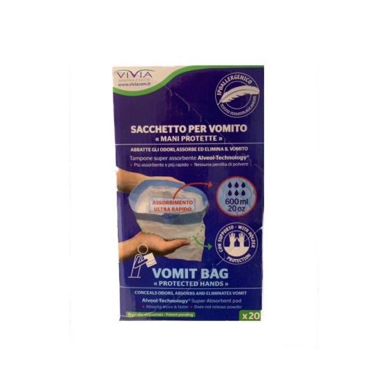 SACCHETTI PER VOMITO 25X25CM VIVA - 20PZ