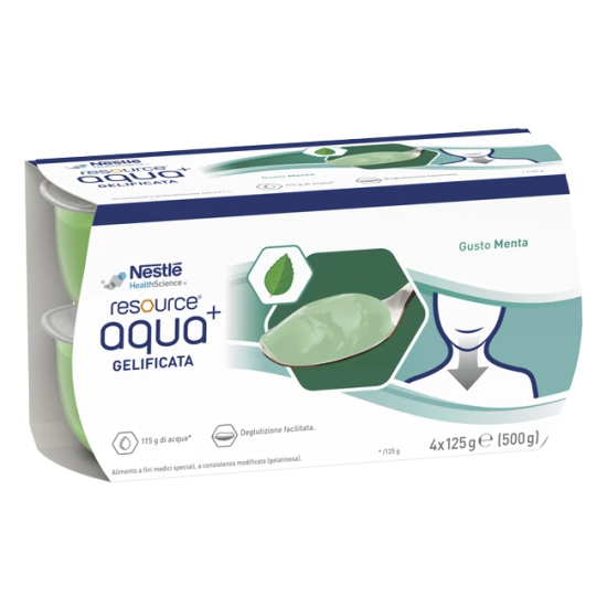 RESOURCE AQUA MENTA CON ZUCCHERO 4X125G