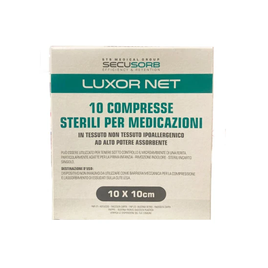 COMPRESSE DI GARZA LUXORNET TNT 10X10CM - 10PZ