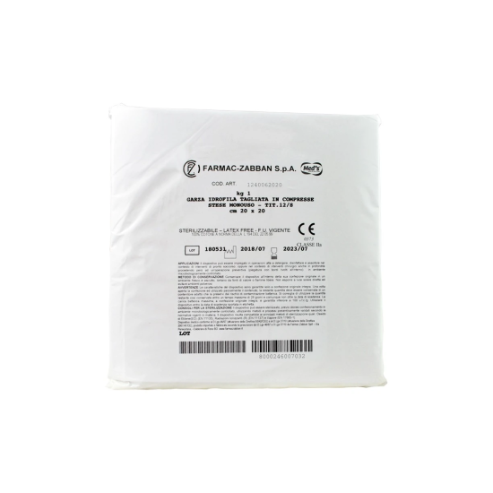 GARZA TAGLIATA 20X20CM IDROFILA 1KG