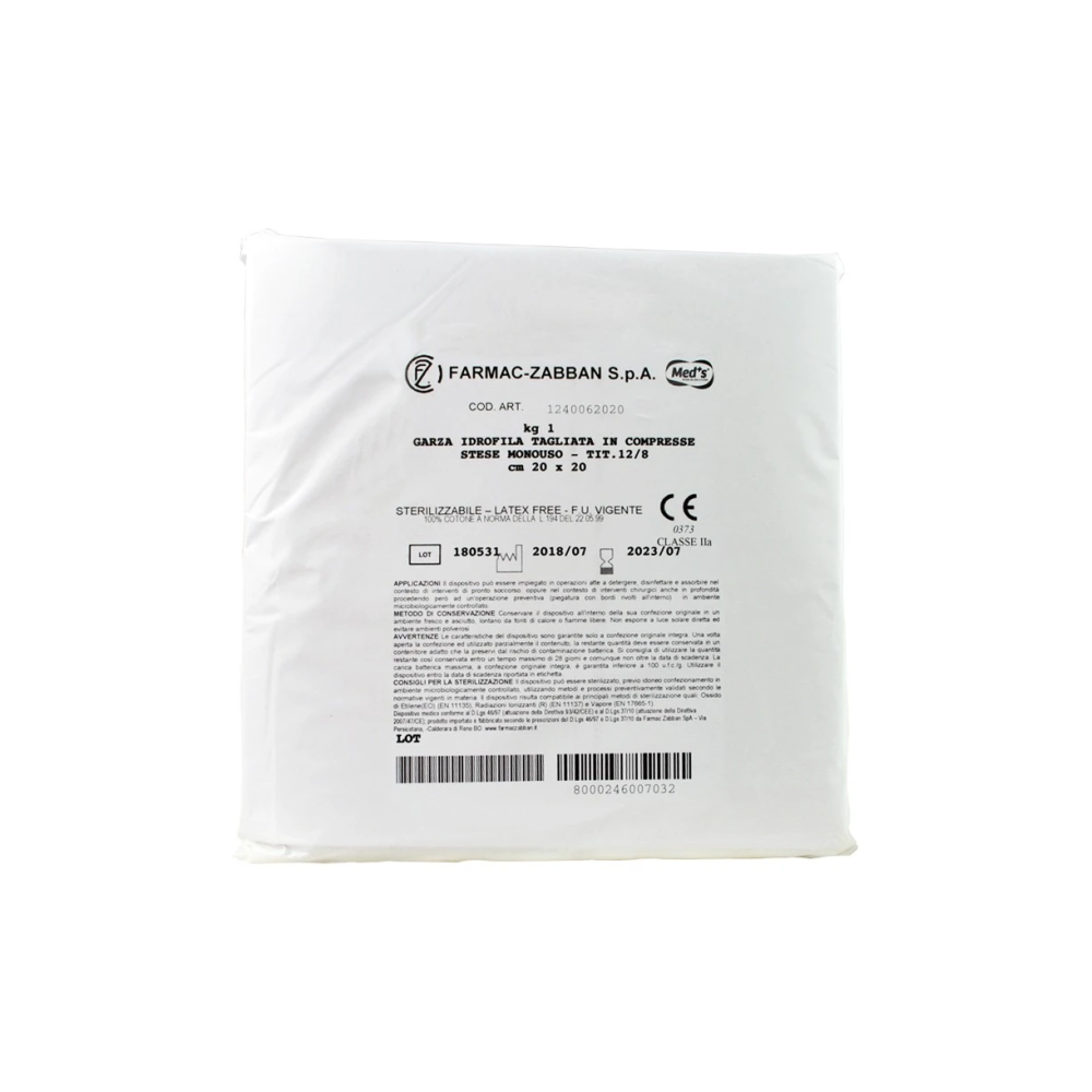 GARZA TAGLIATA 20X20CM IDROFILA 1KG