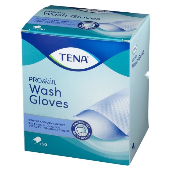 TENA WASH GLOVE 50PZ