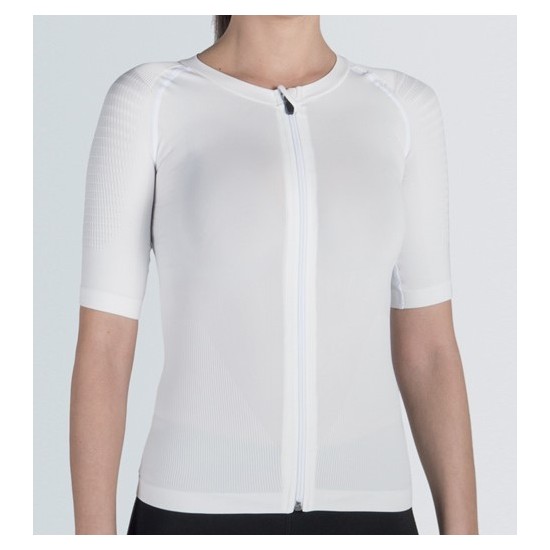 MAGLIA POSTURALE P+PERFECT CON ZIP BIANCA/NERA