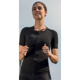 MAGLIA POSTURALE P+PERFECT CON ZIP BIANCA/NERA