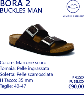 bora 2 buckles man marrone scuro