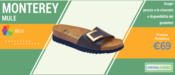 MONTEREY mule pelle vintage blu
