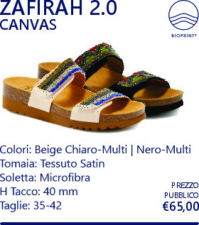 zafirah canvas 20 beige chiaro e nero multi