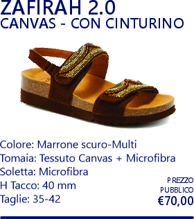 zafirah canvas 20 con cinturino marrone